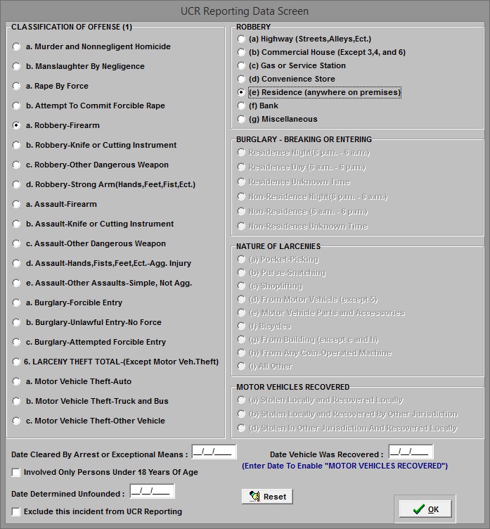 Police Incident Screen