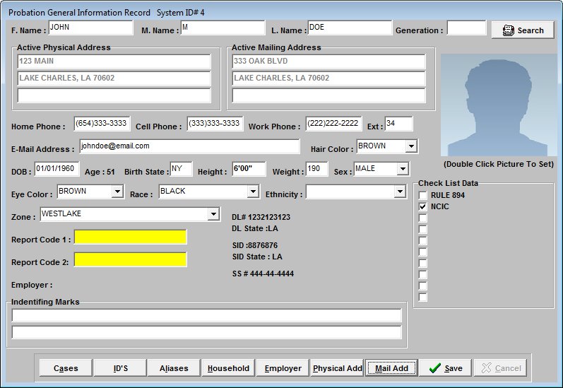 Probation Probationer Screen